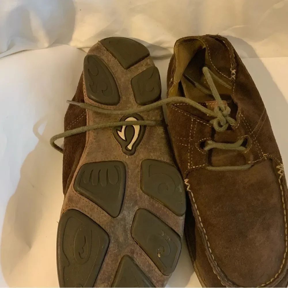 OluKai Suede Men's Ohana Lace-Up Moccassins size 10.5